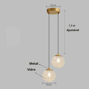 Lustre Pendente de Luxo Vitra LEDZ - Dourado