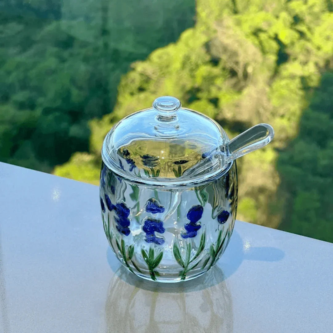 Kit Mesa Posta de Cristal Lavanda 15 Peças