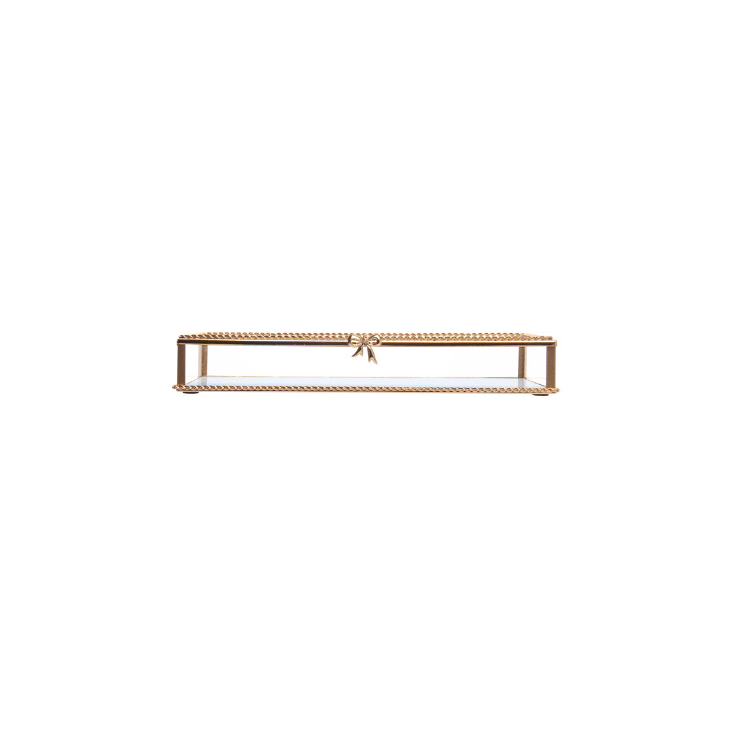 Bandeja Espelhada Mirage de Metal Dourado 20cm