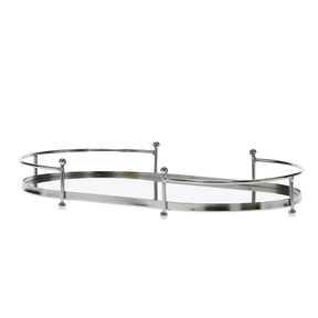 Bandeja Oval em Metal Espelhada 34cm