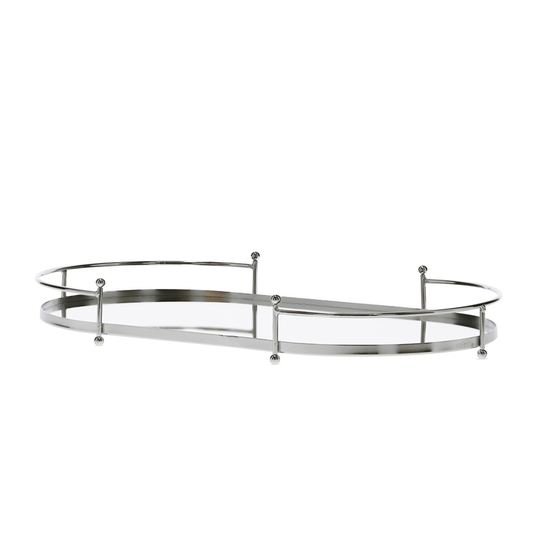 Bandeja Oval em Metal Espelhada 41cm