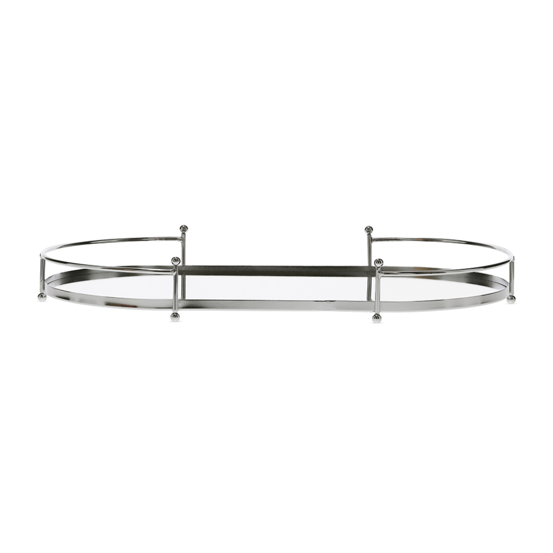Bandeja Oval em Metal Espelhada 41cm