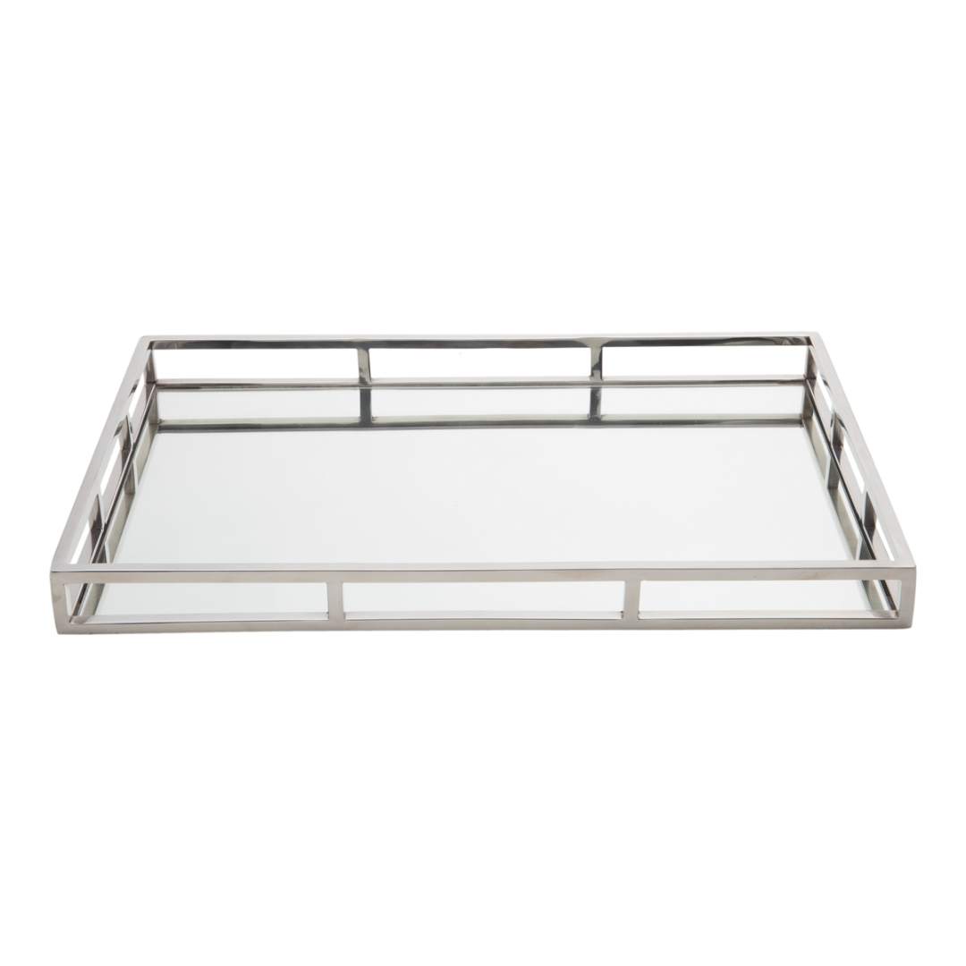 Bandeja de Aço Inox Cromado com Espelho 56cm