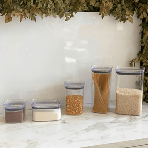 Pote Porta Mantimento Organizador Quadrado com Tampa Hermética Natural Block  2 Litros