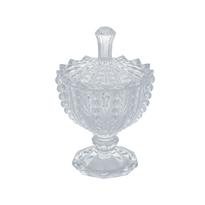 Mini Bomboniere com Pé de Cristal Bolhas 9,5cm