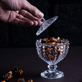 Mini Bomboniere com Pé de Cristal Bolhas 9,5cm