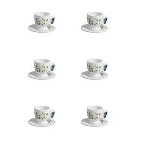 Jogo 6 Xicaras de Café com Pires Borboleta
