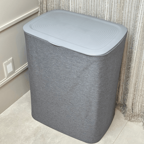 Cesto de Roupas Duplo Premium Cinza 90 Litros