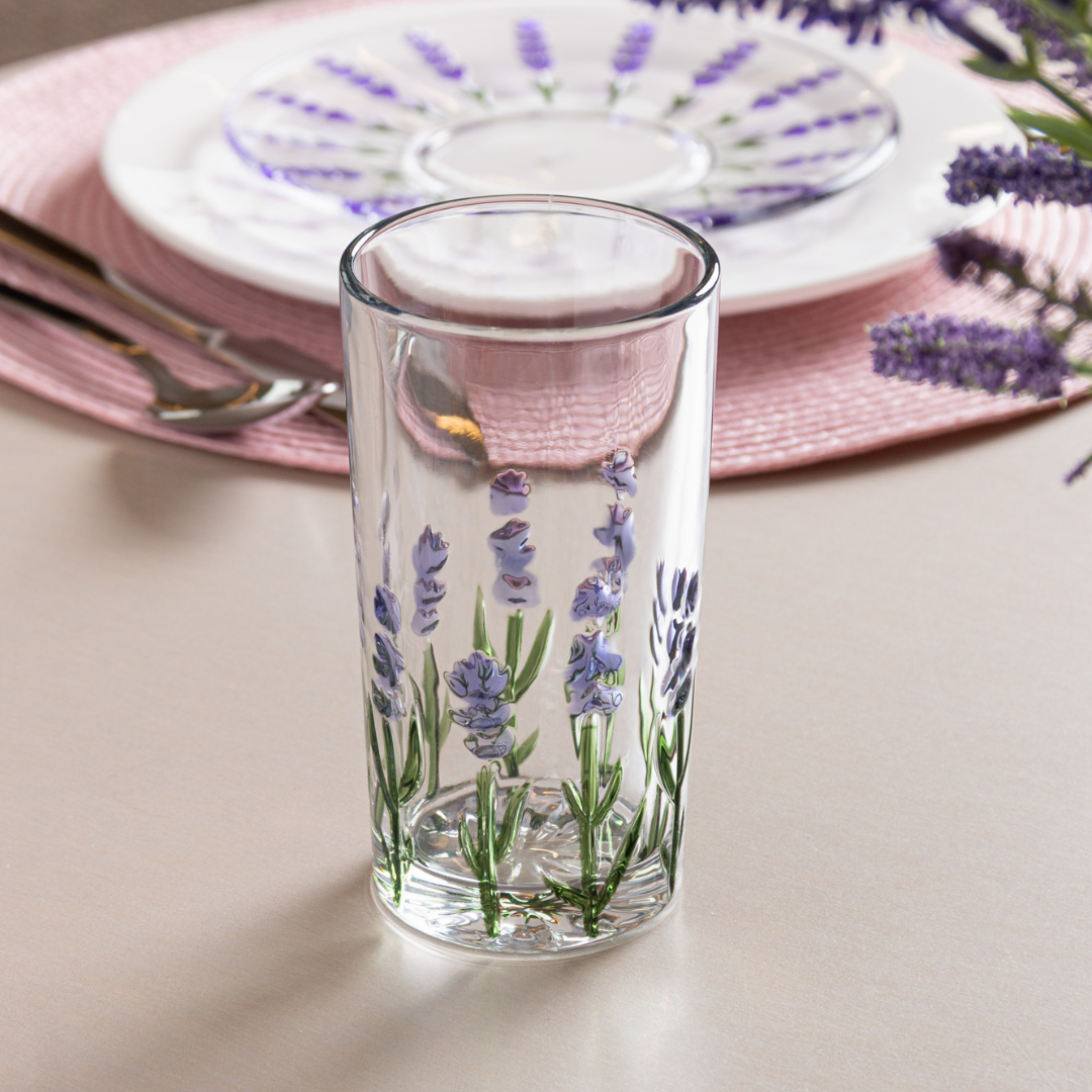 Copo Alto Lavanda Hand Painting Cristal 330ml