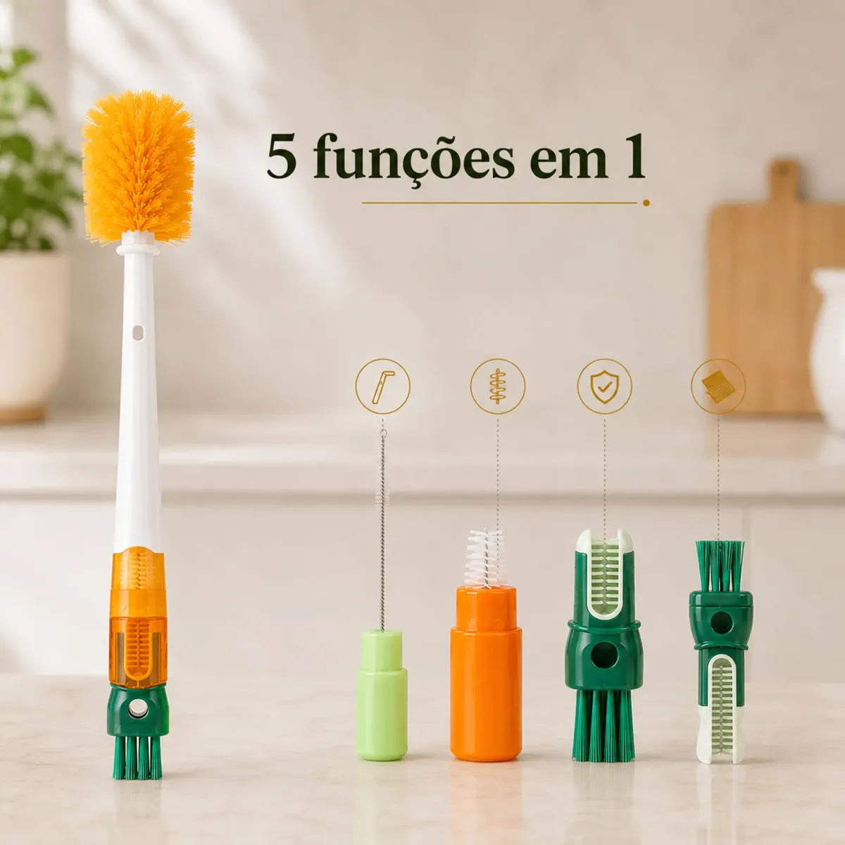 Escova De Copo Funcional - Kit 5 peças + FRETE GRÁTIS