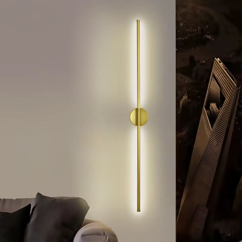 Luminária Arandela de Parede Nordico LED - Dourado/Preto - 60cm/100cm