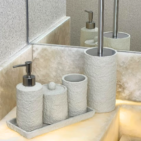 Kit para Banheiro Polirresina Branco 5 Peças