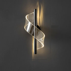 Luminária Arandela de Parede Espiral Acrílico LEDZ – Dourado/Preto