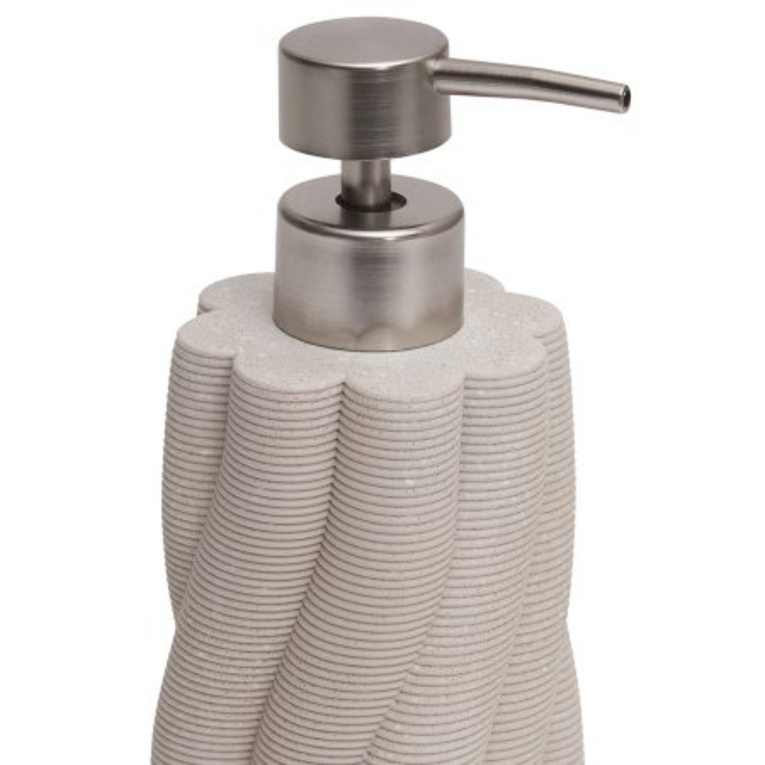 Porta Sabonete Liquido Polirresina 3D Cinza 18cm