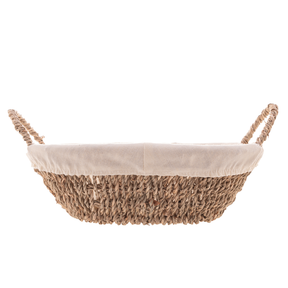 Cesta Oval de Sisal com Forro em Tecido 27cm