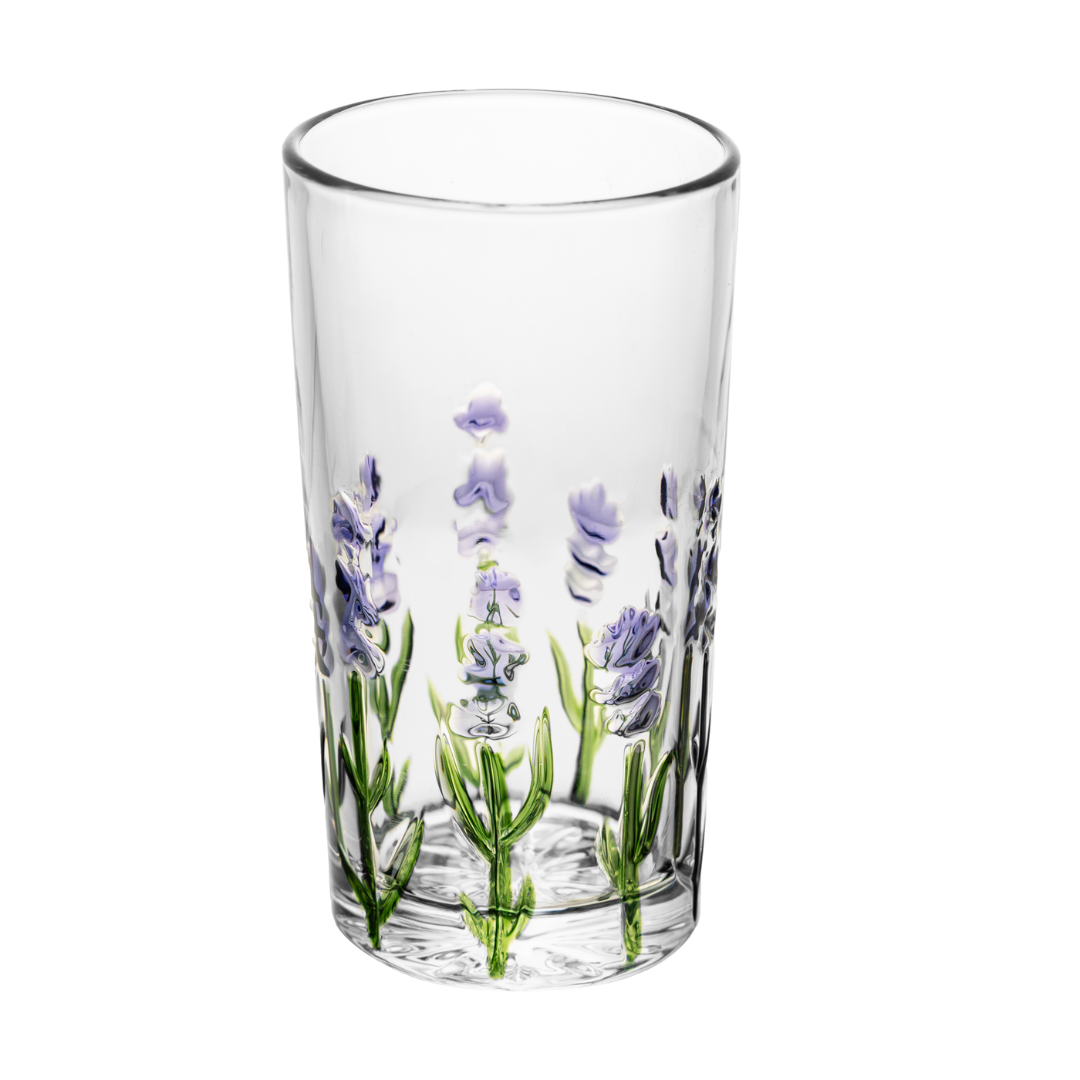 Copo Alto Lavanda Hand Painting Cristal 330ml