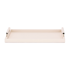Bandeja em MDF e PU com Alças Cinza 52cm G