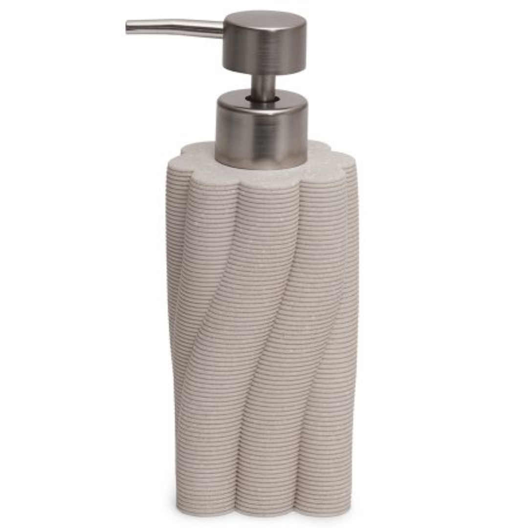 Porta Sabonete Liquido Polirresina 3D Cinza 18cm