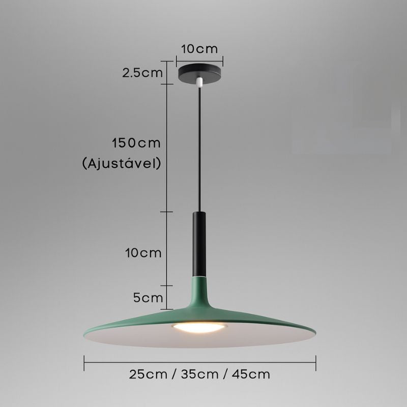 Lustre Pendente Moderno Minimalista Design UFO LEDZ - 25cm/35cm/45cm