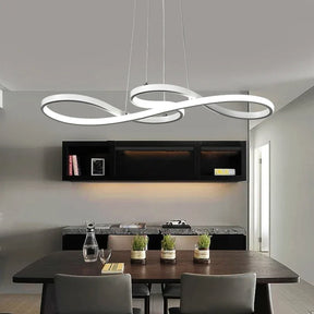 Lustre Pendente Minimalista Orgânico Nature LEDZ - Preto / Branco / Dourado – 75cm / 92cm