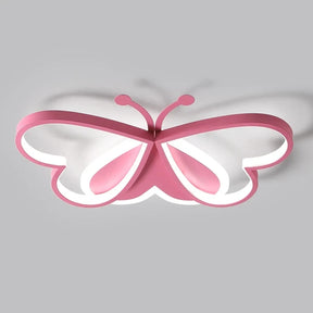Luminária de Teto Plafon Para Quarto Infantil Borboleta Led - 50cm - Azul/Rosa