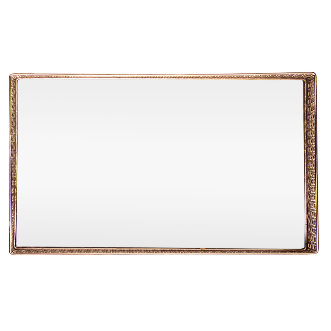Bandeja de Metal Versalhes com Espelho Dourado 32cm