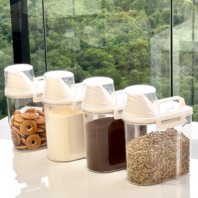 Kit 4 Potes Hermético com Copo Medidor Premium 1,5 Litros