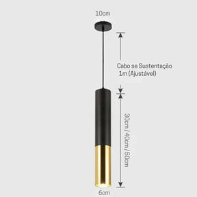 Lustre Pendente de Luxo Tubular Led