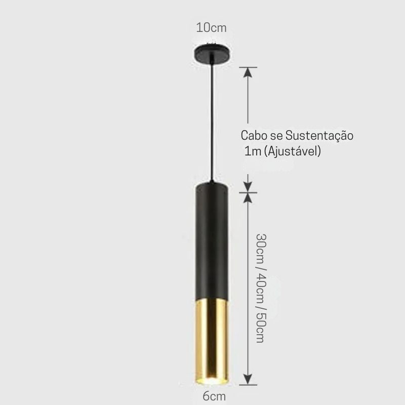 Lustre Pendente de Luxo Tubular Led