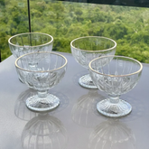 Jogo 4 Taças para Sobremesa Vidro Cristalle com Borda dourada 360ml