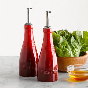 Conjunto Galheteiro Porta Óleo, Azeite e Vinagre Vermelho Le Creuset