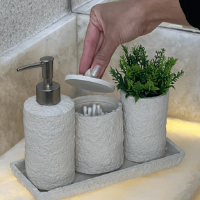 Kit para Banheiro Polirresina Branco 5 Peças