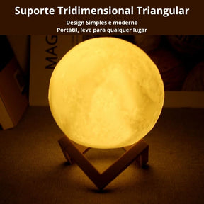 Luminária Abajur Lua Cheia 3D