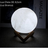 Luminária Abajur Lua Cheia 3D