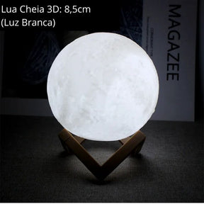 Luminária Abajur Lua Cheia 3D