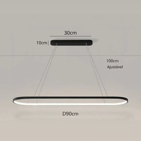 Lustre Pendente Moderno Minimalista Elipse Ledz - 70cm/90cm