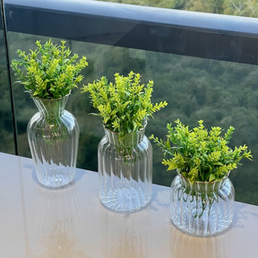 Mini Vaso com Borda Dourada G 15cm