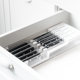 Organizador de Facas Clear Branco 37,5cm