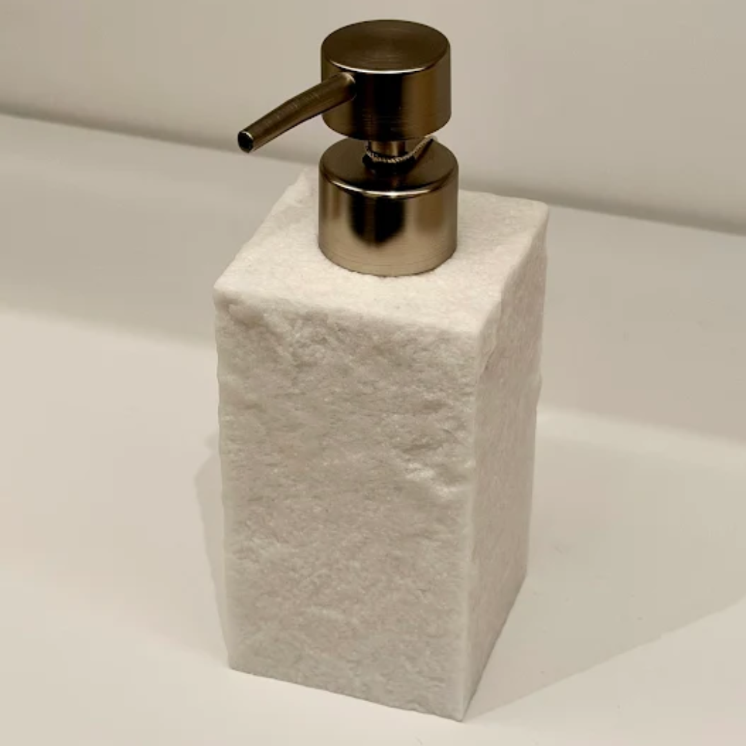 Porta Sabonete Liquido Polirresina Branco com Pump Metalico