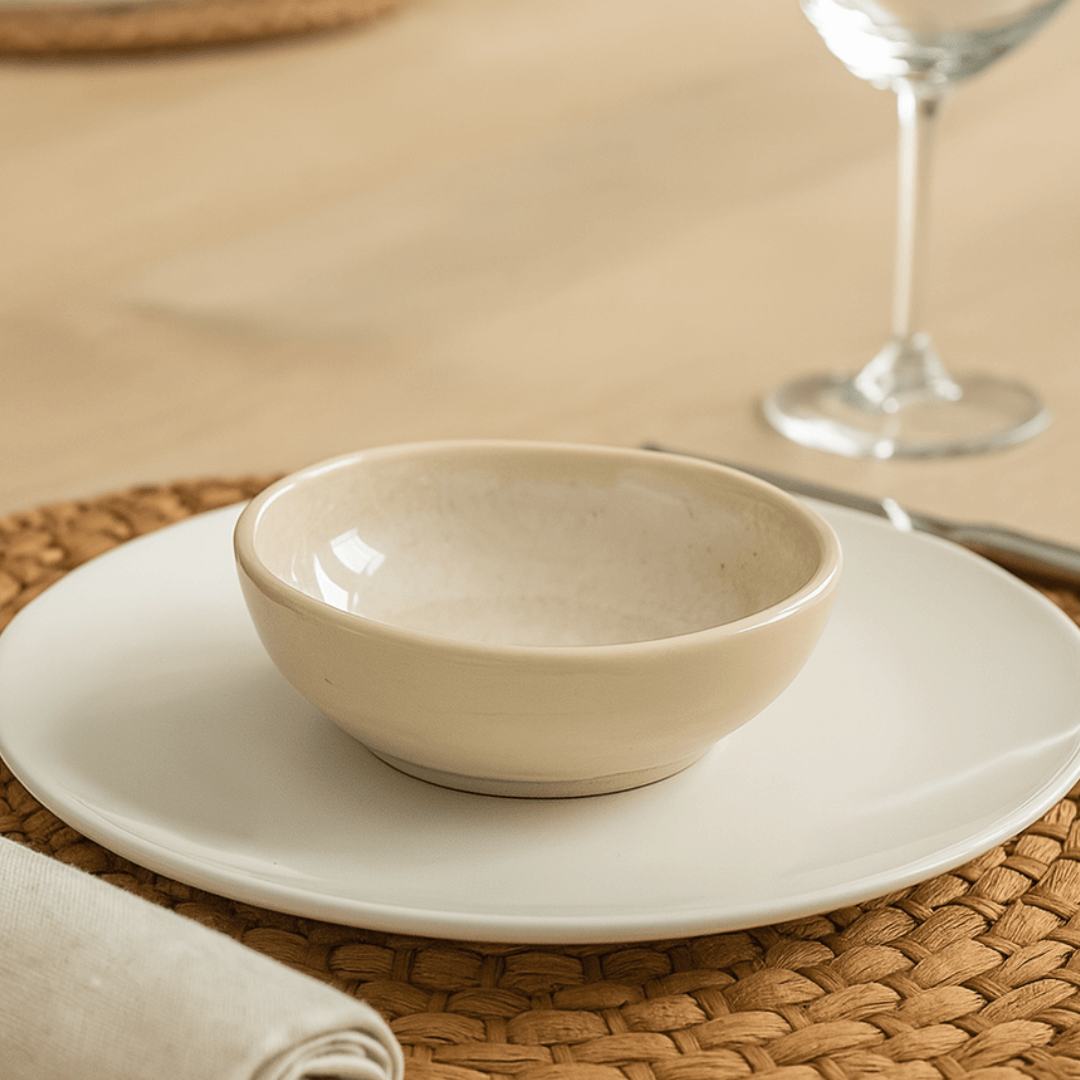 Bowl Ramequim Cerâmica Orgânico Latte 9cm