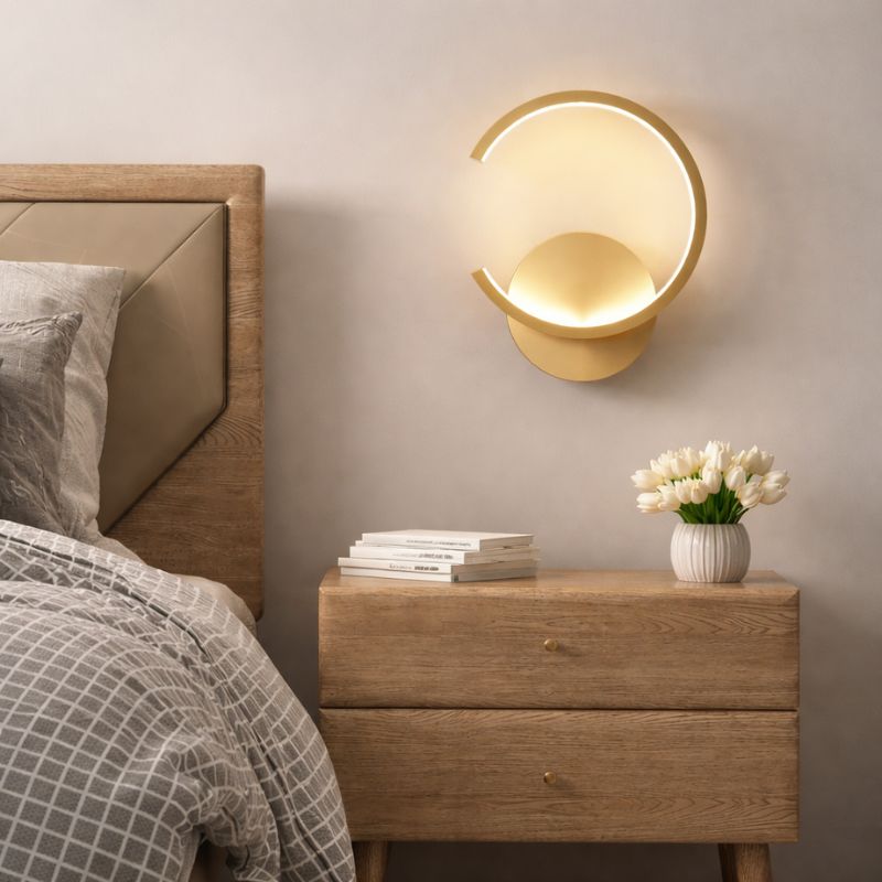 Luminária Arandela de Parede Minimalista Essenza LED – Preto / Branco / Dourado