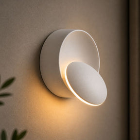 Luminária Arandela de Parede Moderna Minimalista Rotacionável Orbit LEDZ – Preta/Branca – 14cm