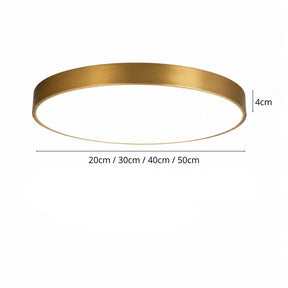 Luminária de Teto Plafon Slim Circular em Cobre Escovado Turim LEDZ – 20cm/30cm/40cm/50cm
