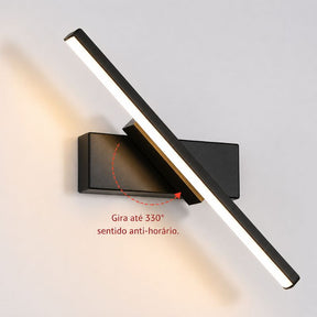 Luminária Arandela de Parede Moderna com Foco Direcionável Treviso LEDZ – Preta/Branca - 30cm/40cm/50cm