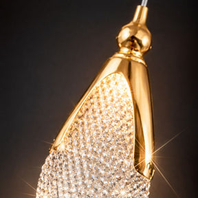Lustre Pendente de Luxo Led - Pérola Dourada