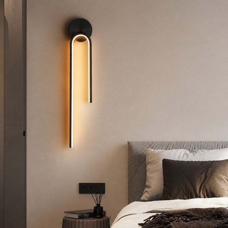 Luminária Arandela de Parede Minimalista Duetto LEDZ – Preto ou Dourado