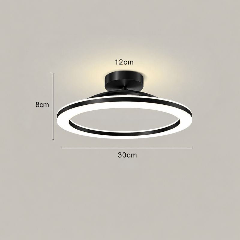 Luminária de Teto Plafon Circular Lumina LEDZ – Dourado/Preto – 20cm/30cm