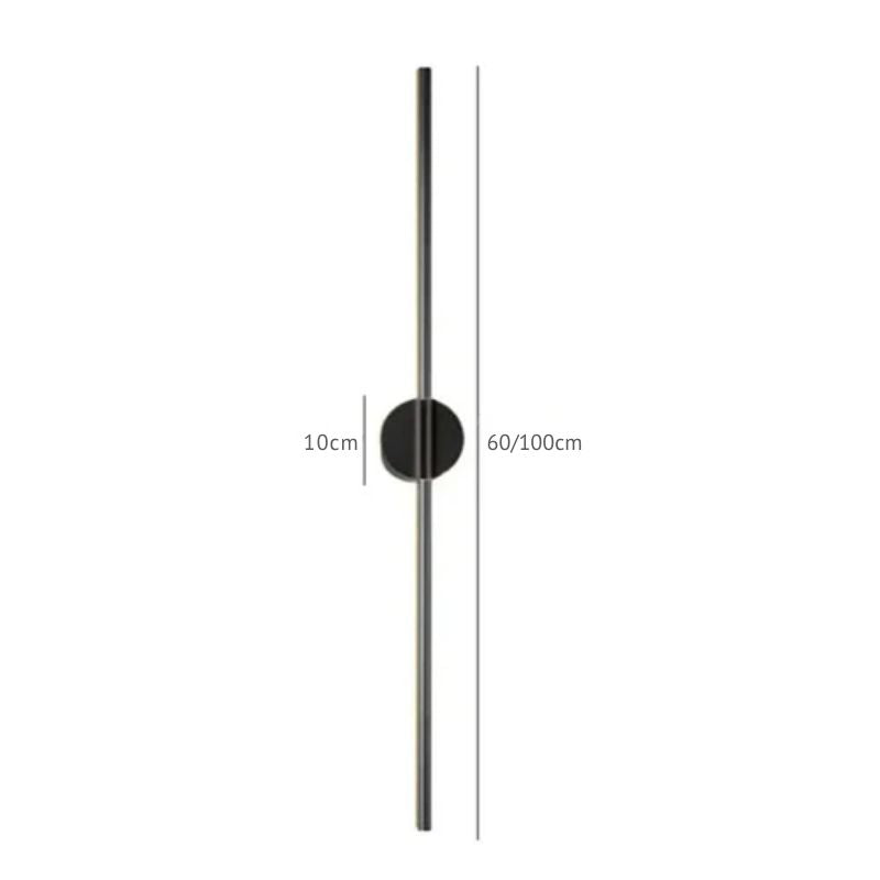 Luminária Arandela de Parede Nordico LED - Dourado/Preto - 60cm/100cm