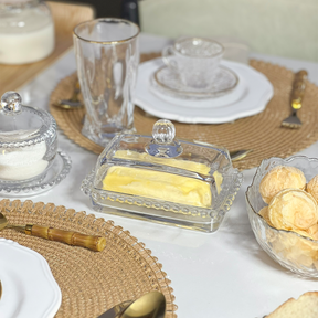 Kit para Mesa Posta Premium de Cristal Linha Pearl 6 Peças