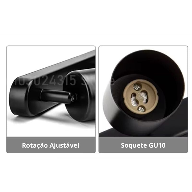 Lustre Luminária de Teto Spots em Led - Preto/Branco